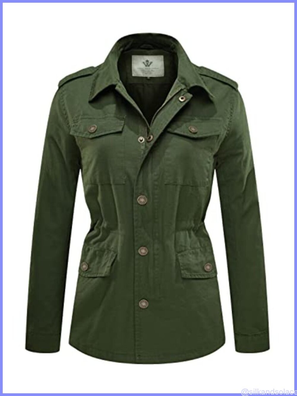 Women's Lightweight Cotton Canvas Military Anorak Utility Jacket